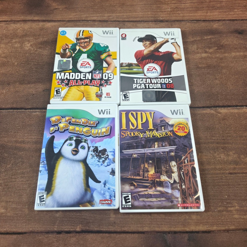 Nintendo Wii Video Games Bundle OS 4 Games Excellent Sports Puzzle Strategy
